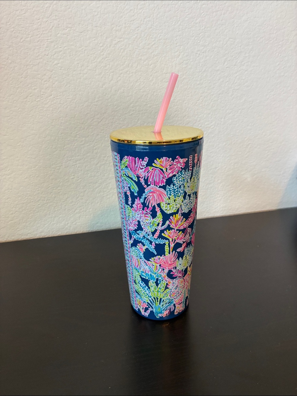 Lilly Pulitzer 24oz Cabana Cocktail Drink Travel  Cup W/ straw